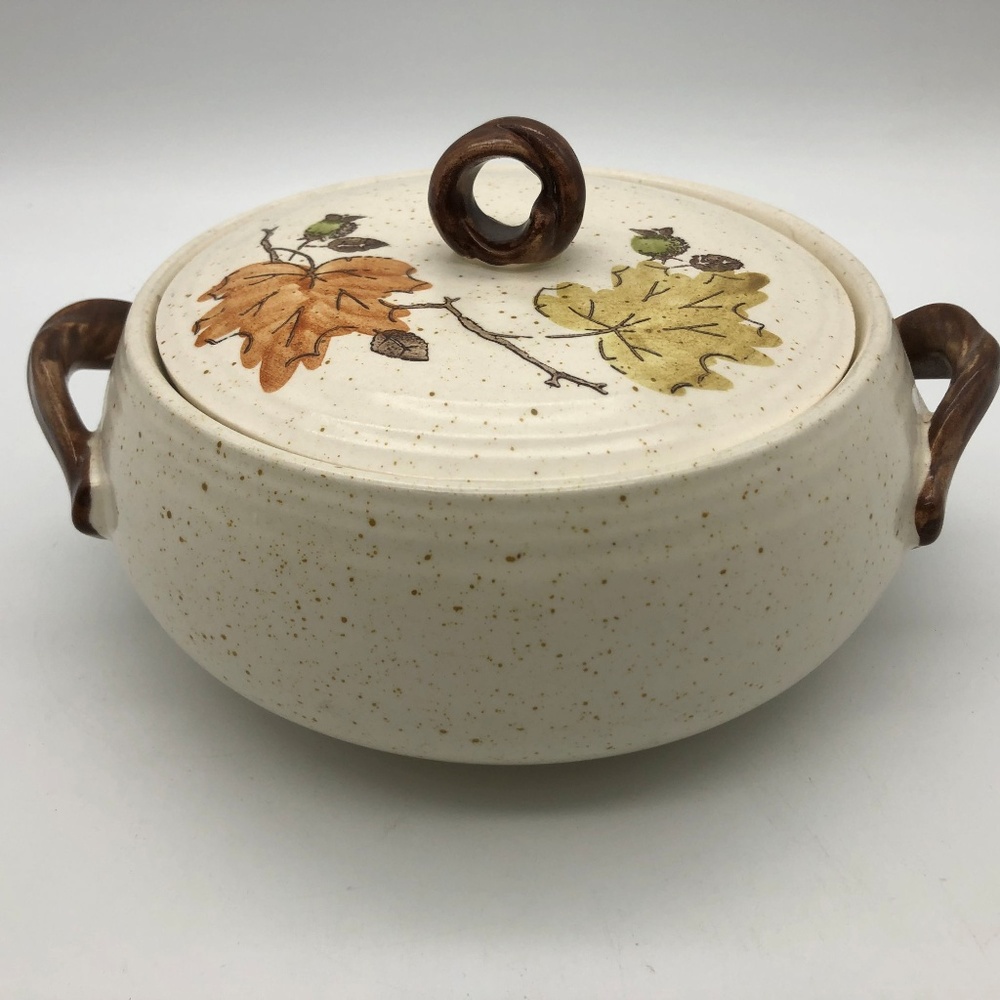 Metlox Poppytrail Woodland Gold Serving Bowl & Lid